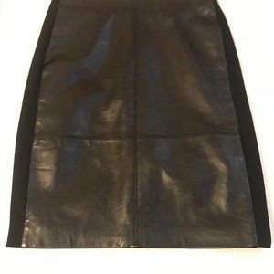 Vintage 100% Lamb Skin Black Leather skirt